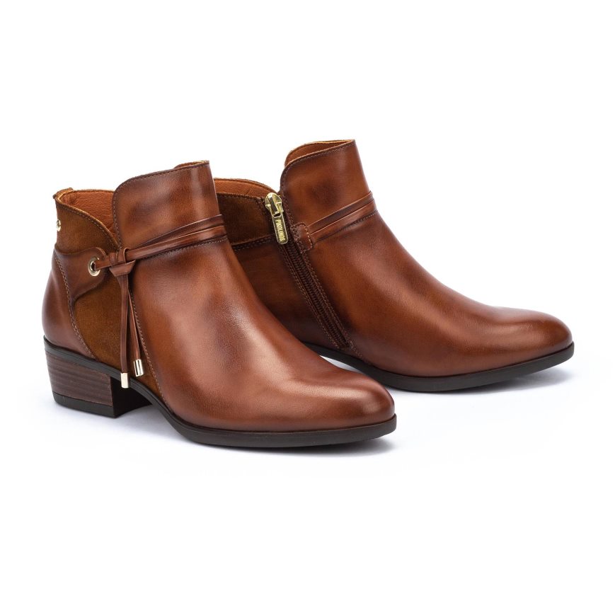 Brown Pikolinos DAROCA Women's Ankle Boots | RJYA70612