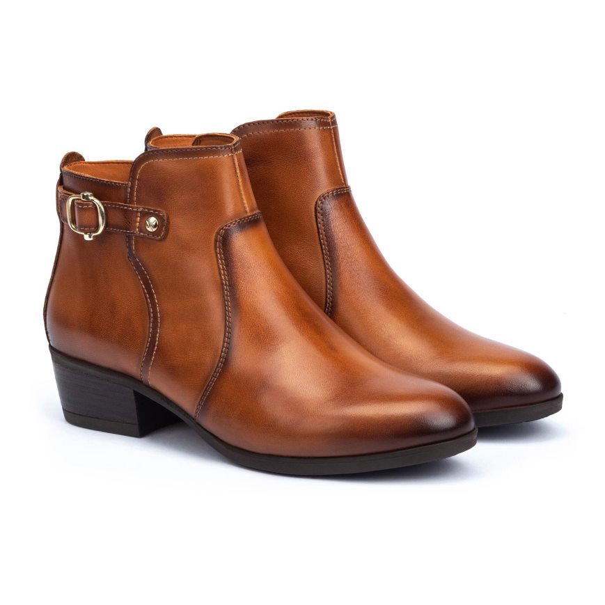 Brown Pikolinos DAROCA Women's Ankle Boots | RNHS48027