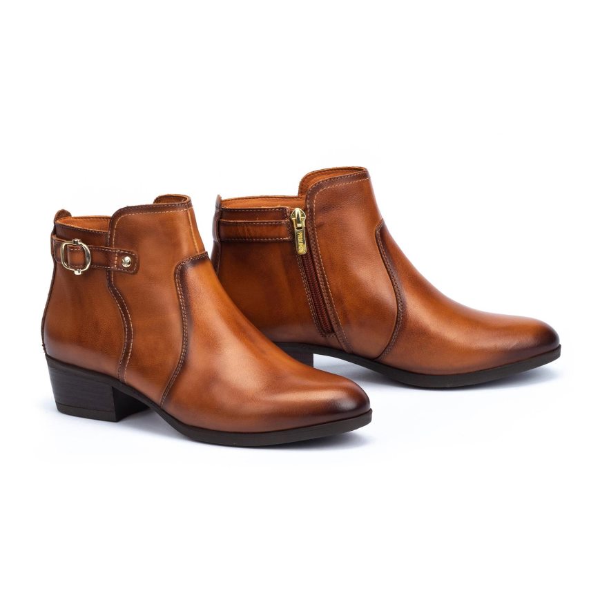 Brown Pikolinos DAROCA Women's Ankle Boots | RNHS48027