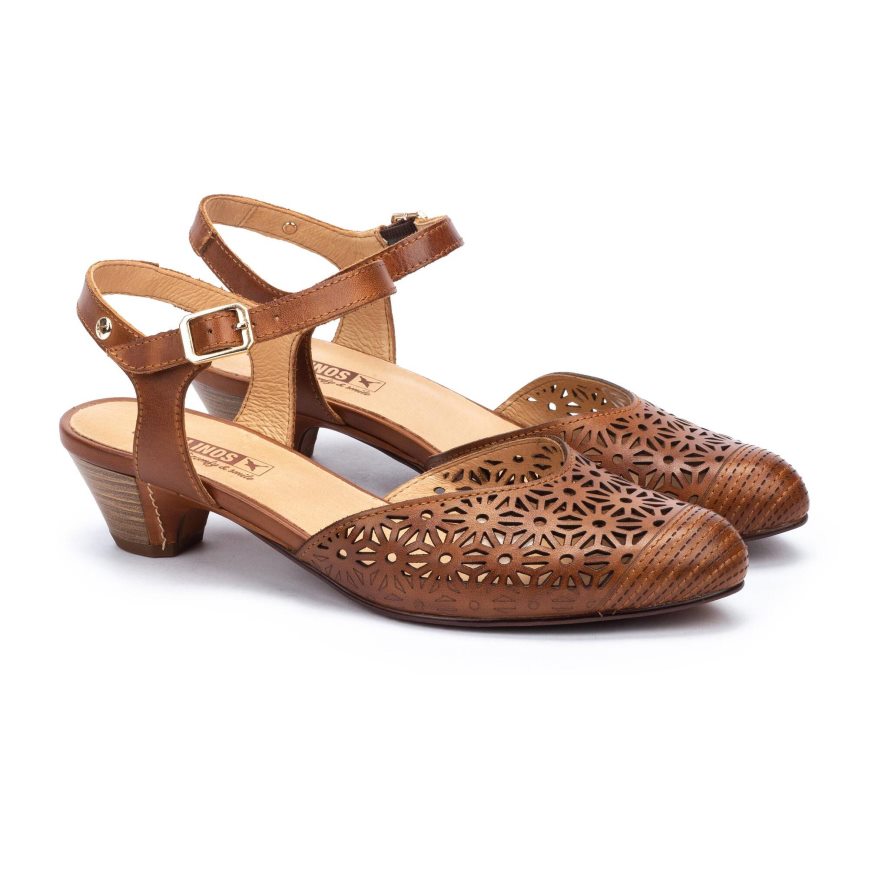 Brown Pikolinos ELBA Women's Heels Sandals | RTYQ70826