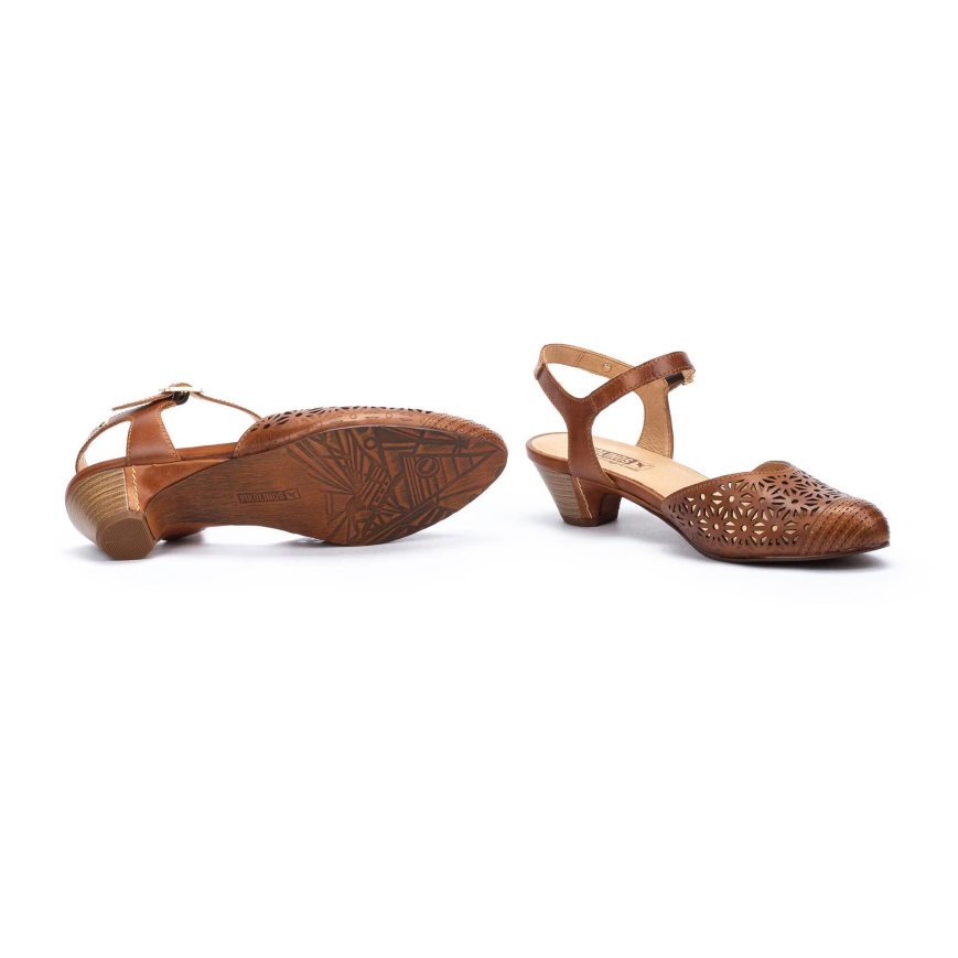 Brown Pikolinos ELBA Women's Heels Sandals | RTYQ70826