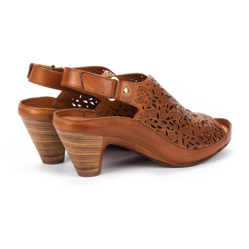 Brown Pikolinos JAVA Women's Heels Sandals | MBYE367T0