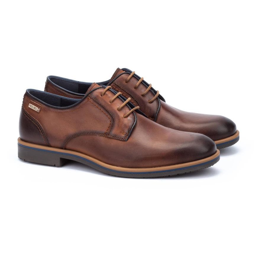 Brown Pikolinos LEON Men's Lace Up Shoes | 1MIJ706T4