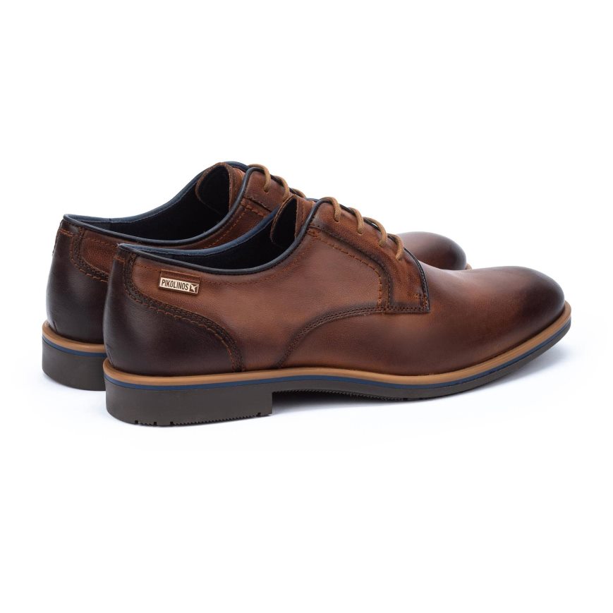 Brown Pikolinos LEON Men's Lace Up Shoes | 1MIJ706T4