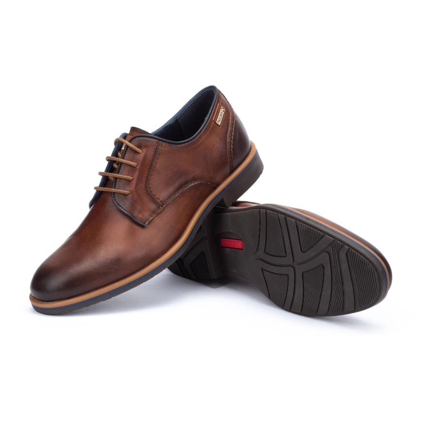 Brown Pikolinos LEON Men's Lace Up Shoes | 1MIJ706T4