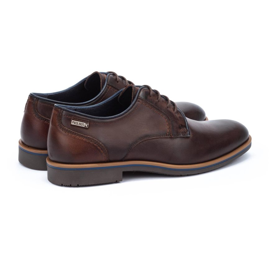 Brown Pikolinos LEON Men's Lace Up Shoes | NVFYT1908