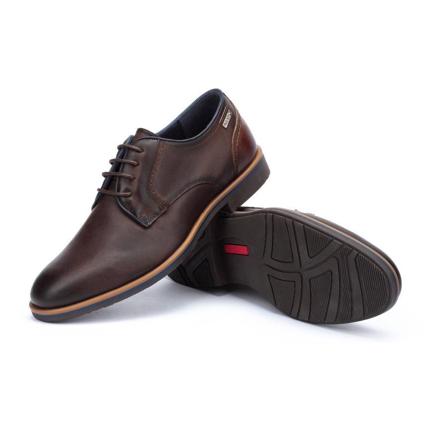 Brown Pikolinos LEON Men's Lace Up Shoes | NVFYT1908