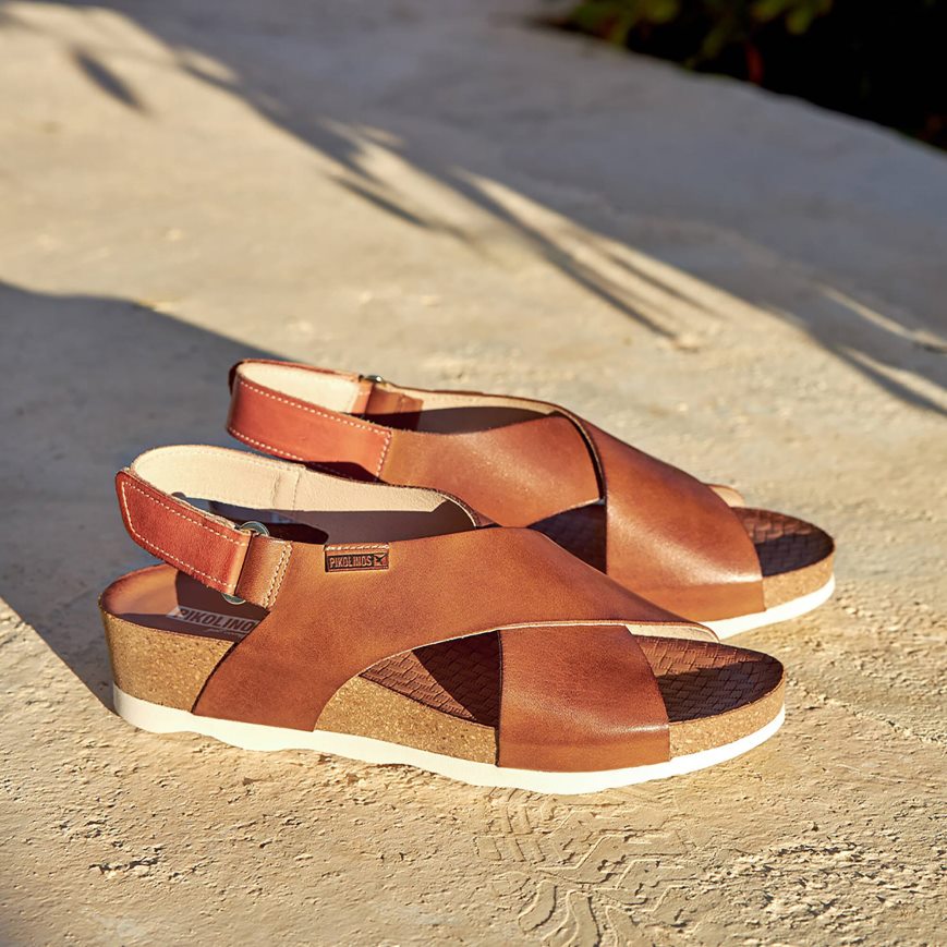 Brown Pikolinos MAHON Women's Sandals | GDUZ06273