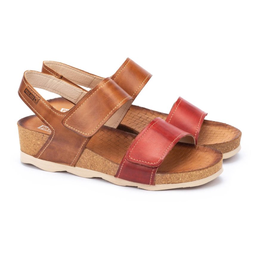 Brown Pikolinos MAHON Women's Sandals | QIRA138T9