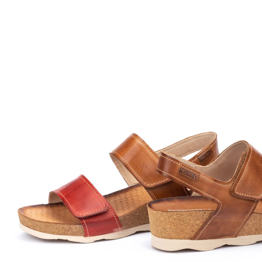 Brown Pikolinos MAHON Women's Sandals | QIRA138T9