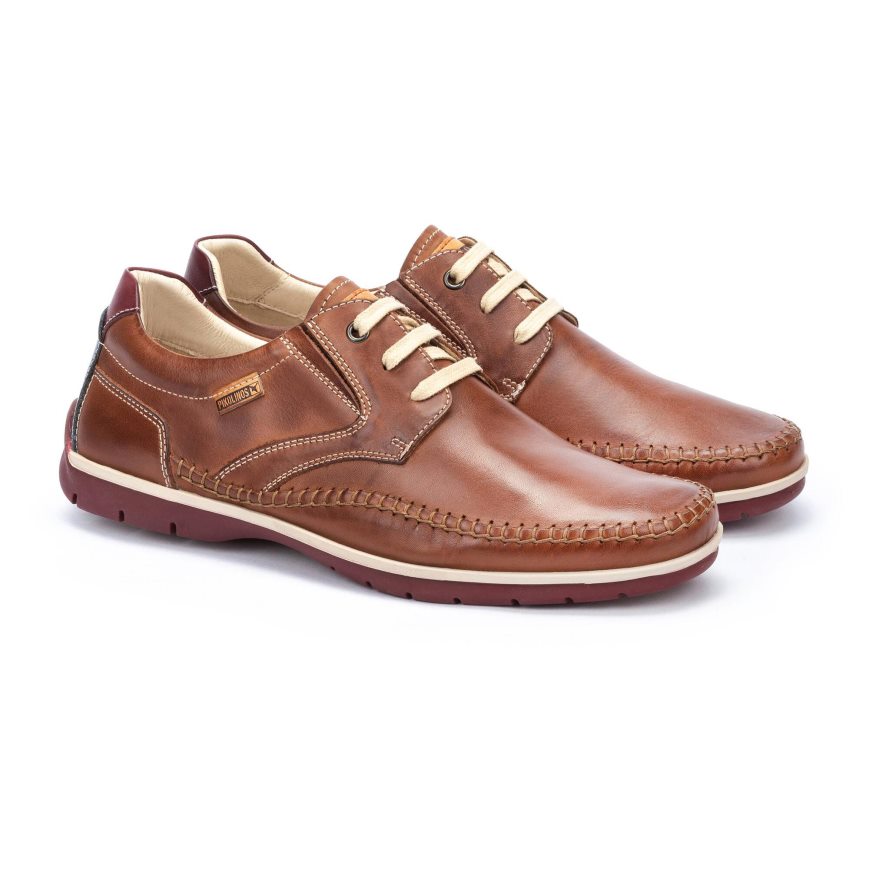 Brown Pikolinos MARBELLA Men's Boat Shoes | ASM1T8170