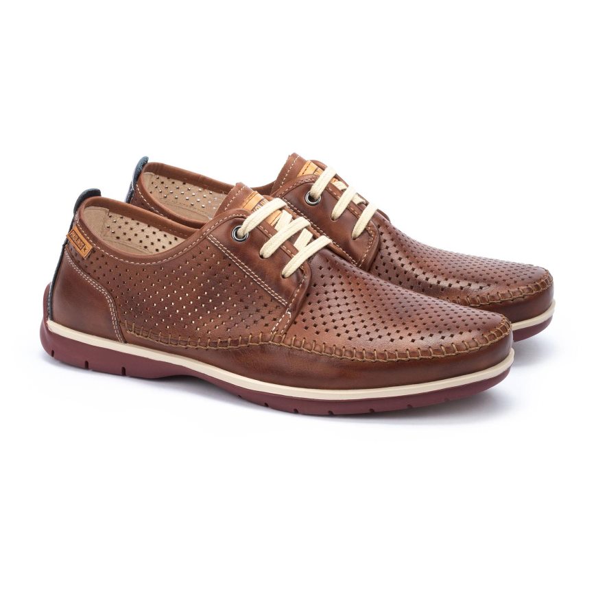 Brown Pikolinos MARBELLA Men's Boat Shoes | PQSU48612