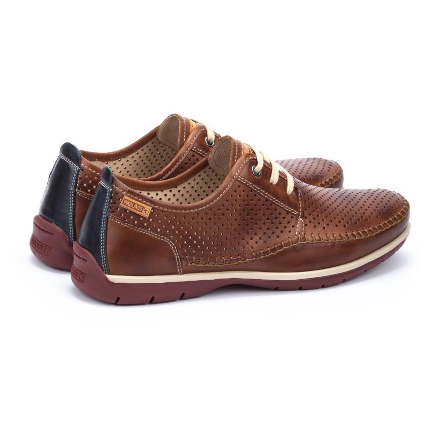 Brown Pikolinos MARBELLA Men's Boat Shoes | PQSU48612