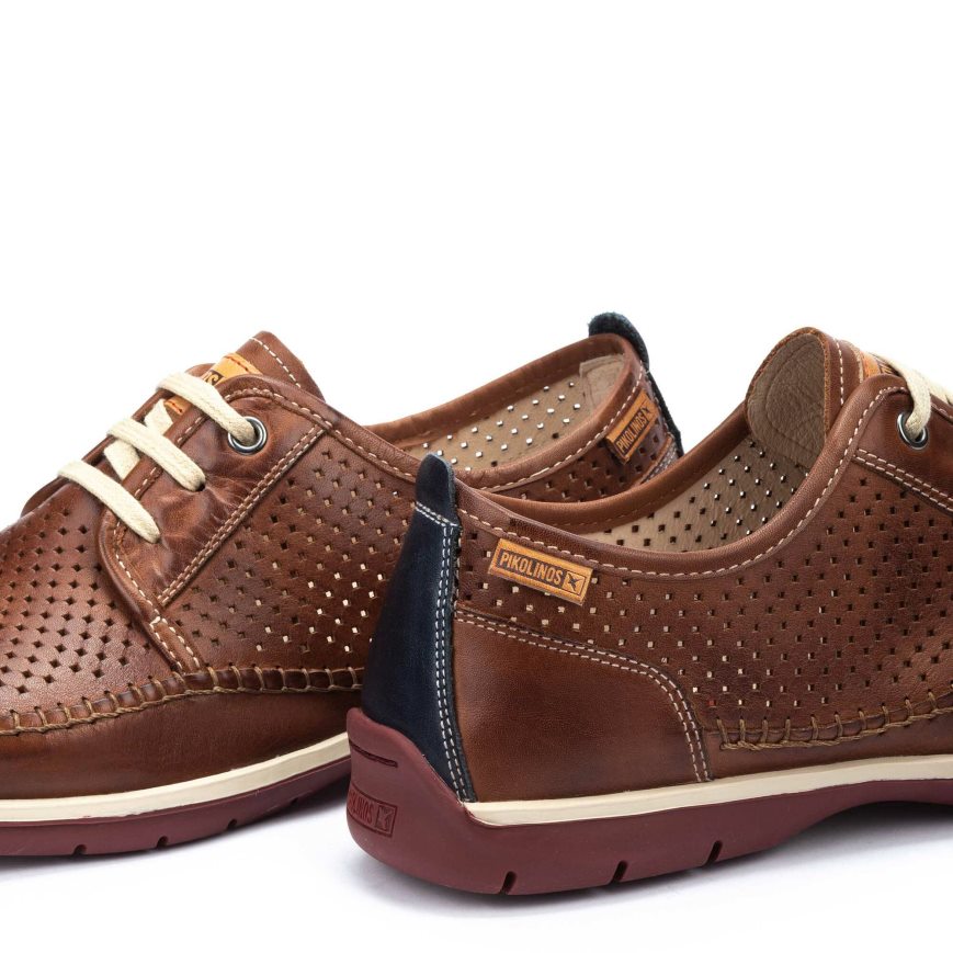 Brown Pikolinos MARBELLA Men's Boat Shoes | PQSU48612