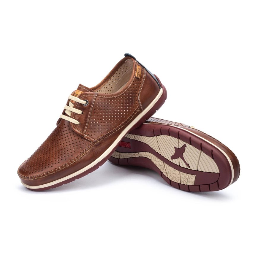 Brown Pikolinos MARBELLA Men's Boat Shoes | PQSU48612