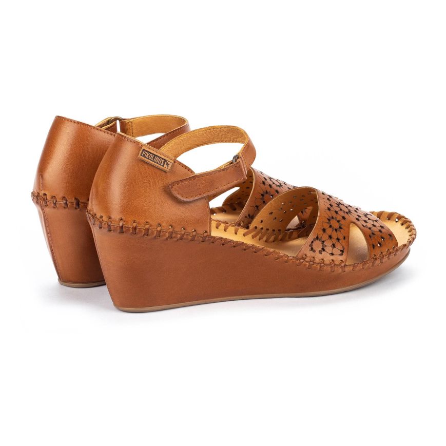 Brown Pikolinos MARGARITA Women's Wedge Sandals | CIOB26914