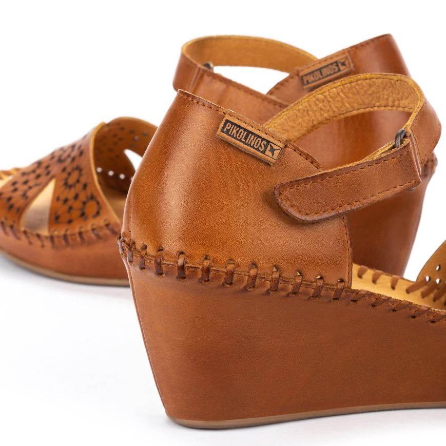 Brown Pikolinos MARGARITA Women's Wedge Sandals | CIOB26914