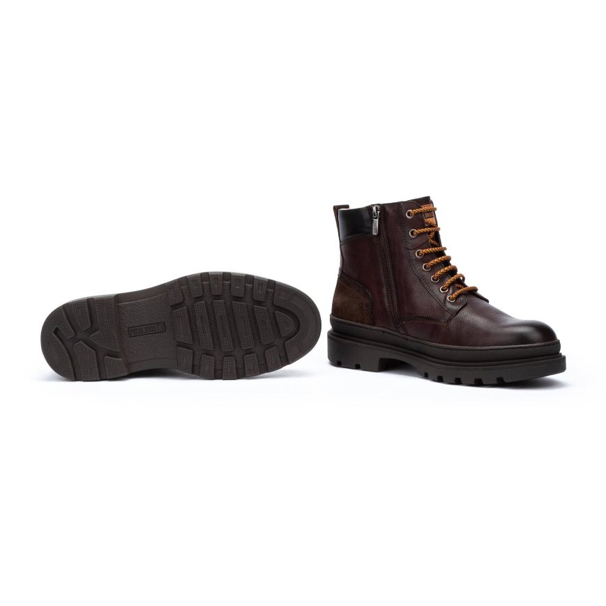 Brown Pikolinos OURENSE Men's Ankle Boots | GCEDT8379