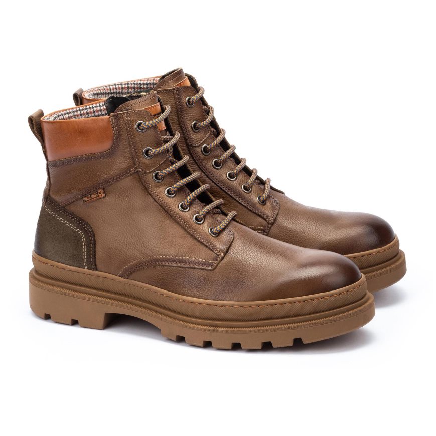 Brown Pikolinos OURENSE Men's Ankle Boots | GFJY0169T