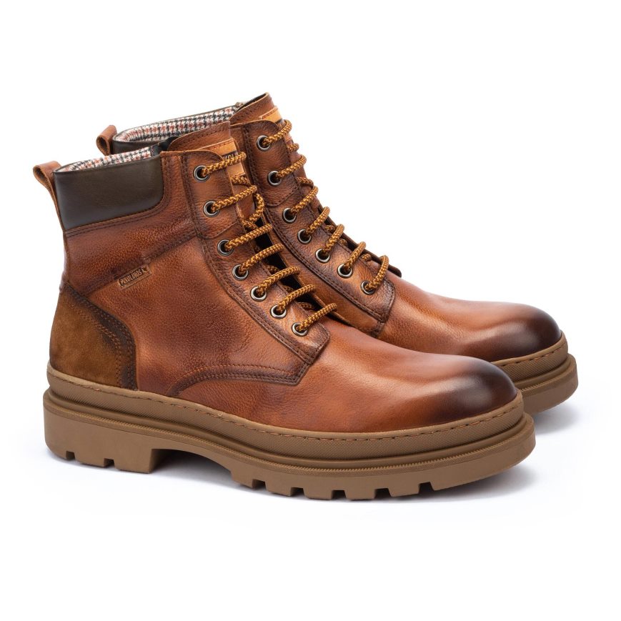 Brown Pikolinos OURENSE Men's Ankle Boots | HTWX07T81