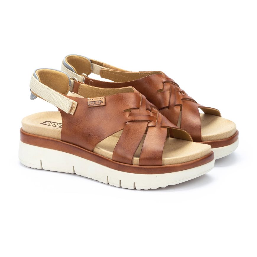 Brown Pikolinos PALMA Women's Sandals | WXDC3748T