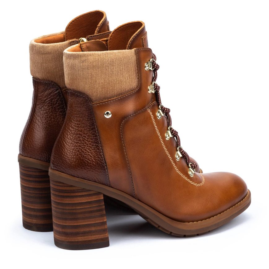 Brown Pikolinos POMPEYA Women's Ankle Boots | NMHG7836T