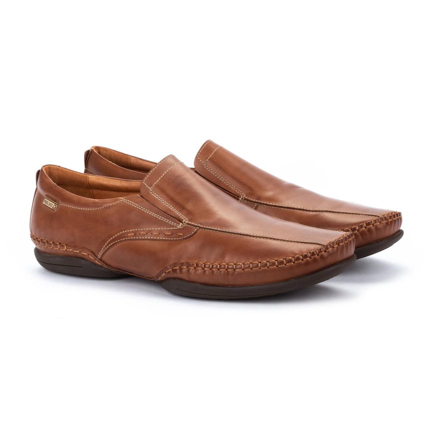 Brown Pikolinos PUERTO RICO Men's Moccasins | PEGJ73T19