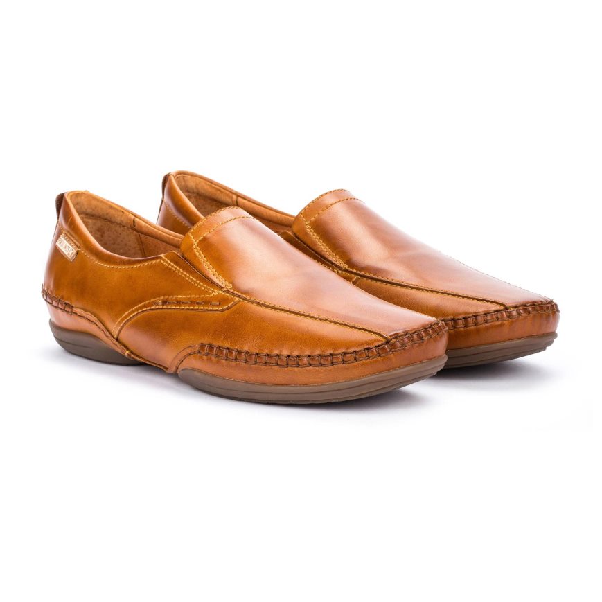 Brown Pikolinos PUERTO RICO Men's Moccasins | WTYQ3T271