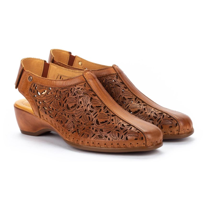 Brown Pikolinos ROMANA Women's Heels Sandals | XBGT74130