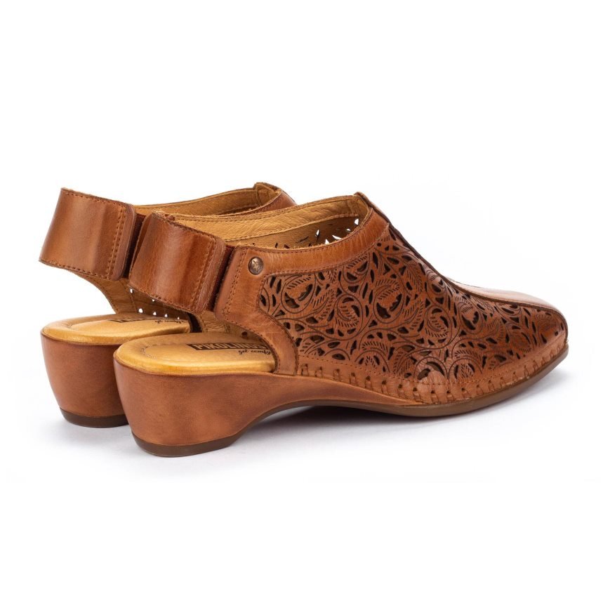 Brown Pikolinos ROMANA Women's Heels Sandals | XBGT74130