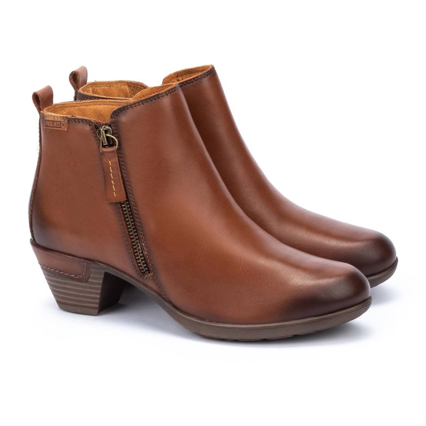 Brown Pikolinos ROTTERDAM Women's Ankle Boots | MDUV9723T