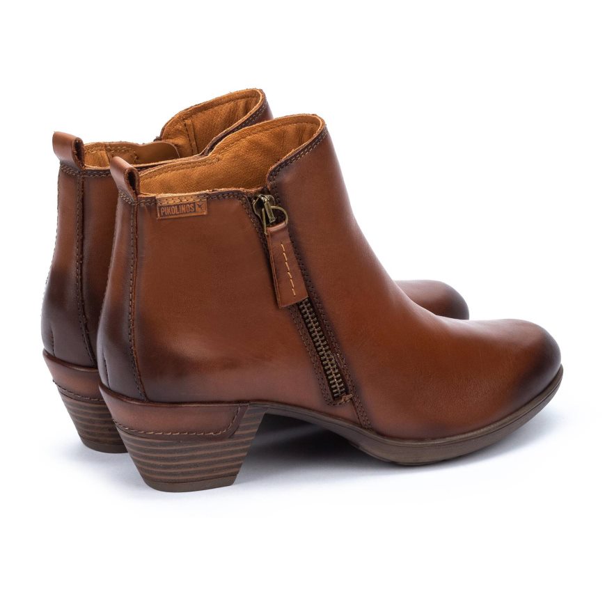 Brown Pikolinos ROTTERDAM Women's Ankle Boots | MDUV9723T