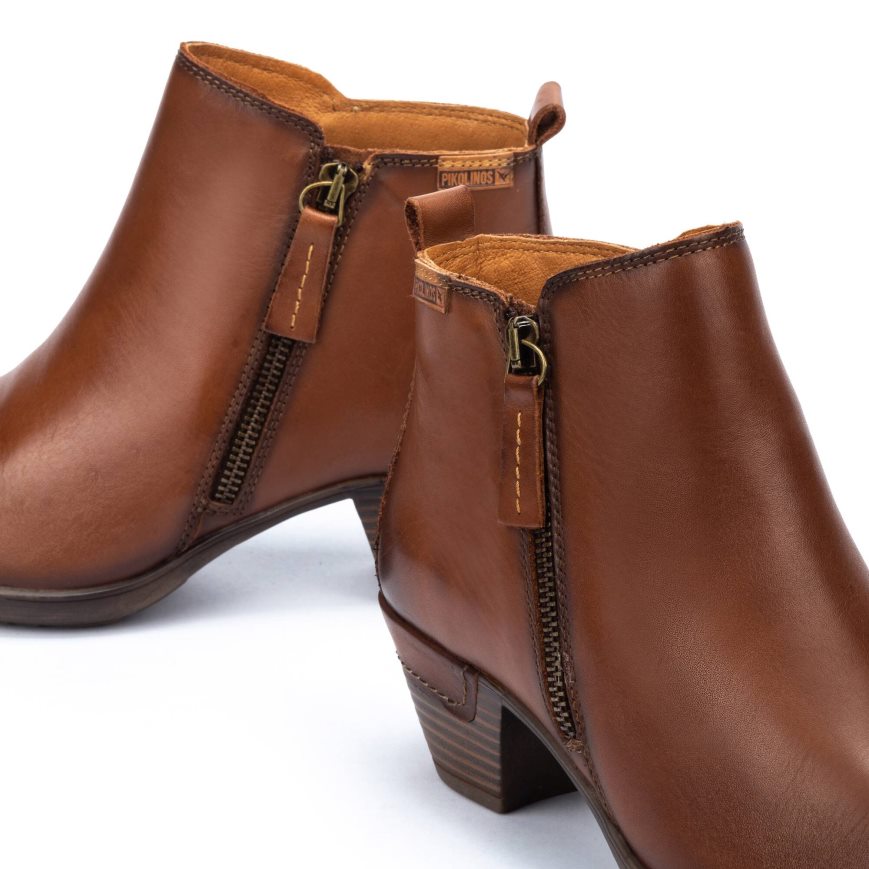 Brown Pikolinos ROTTERDAM Women's Ankle Boots | MDUV9723T