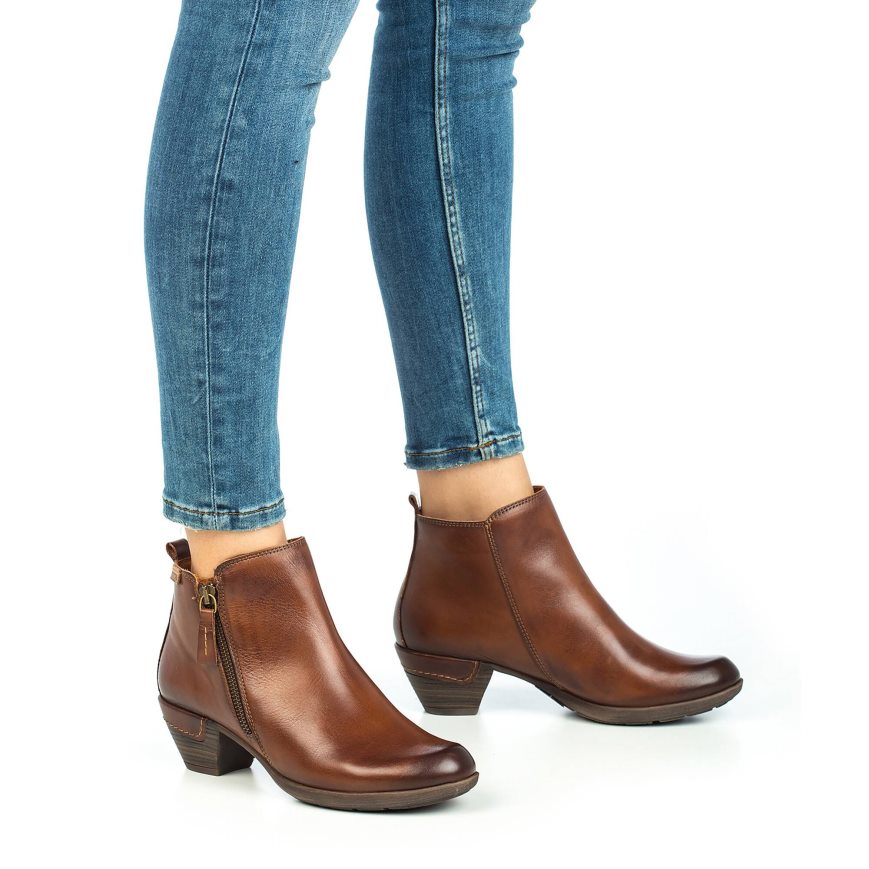 Brown Pikolinos ROTTERDAM Women's Ankle Boots | MDUV9723T