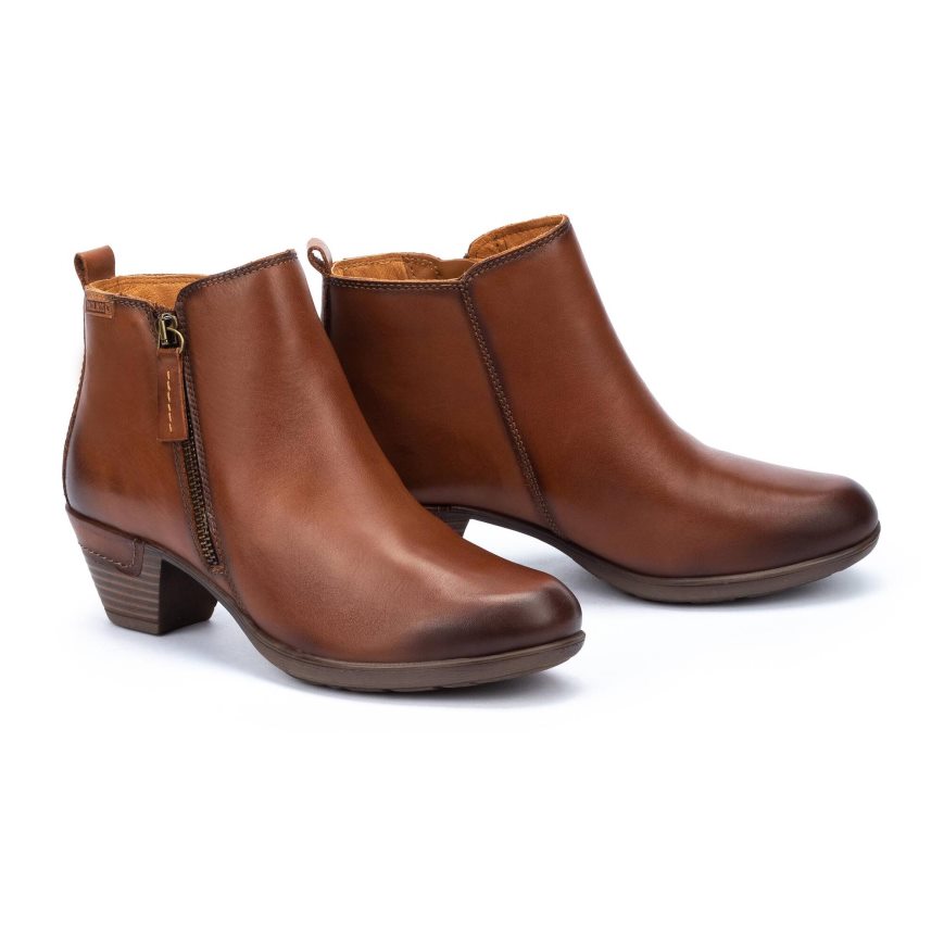 Brown Pikolinos ROTTERDAM Women's Ankle Boots | MDUV9723T