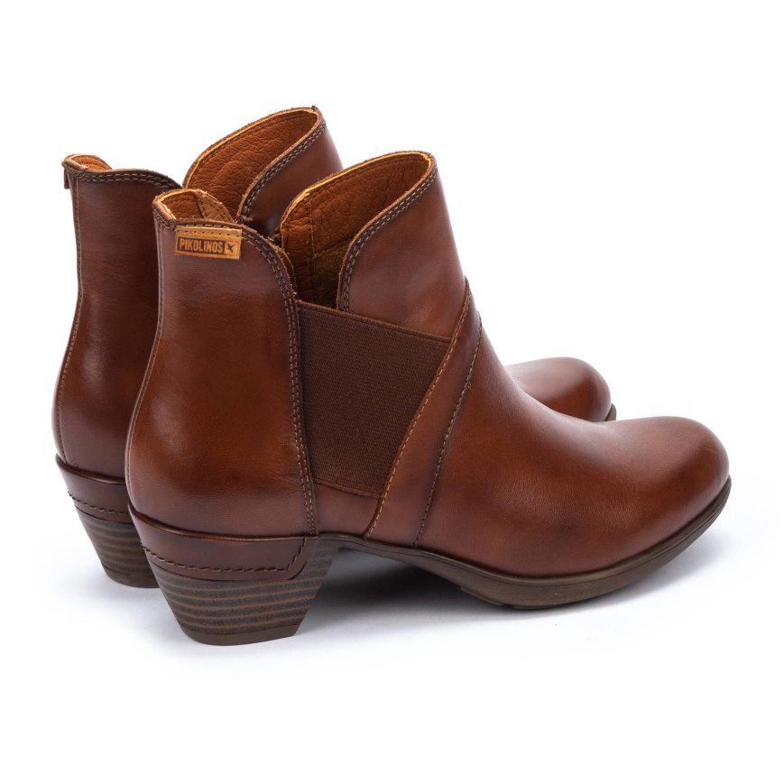 Brown Pikolinos ROTTERDAM Women's Ankle Boots | YSDU12769