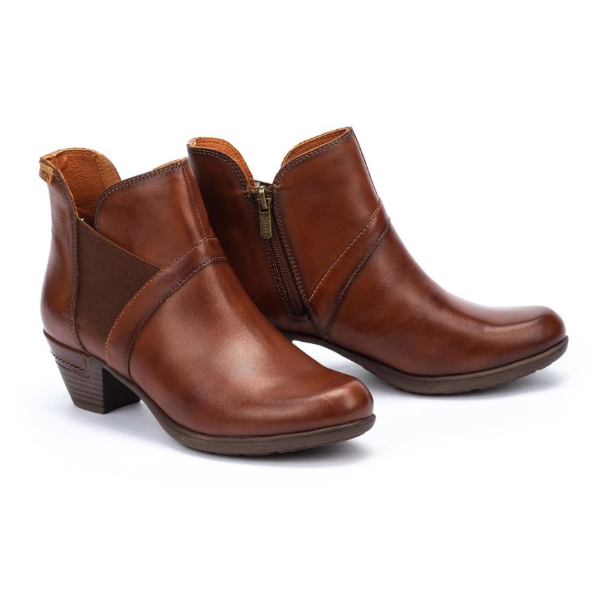 Brown Pikolinos ROTTERDAM Women's Ankle Boots | YSDU12769