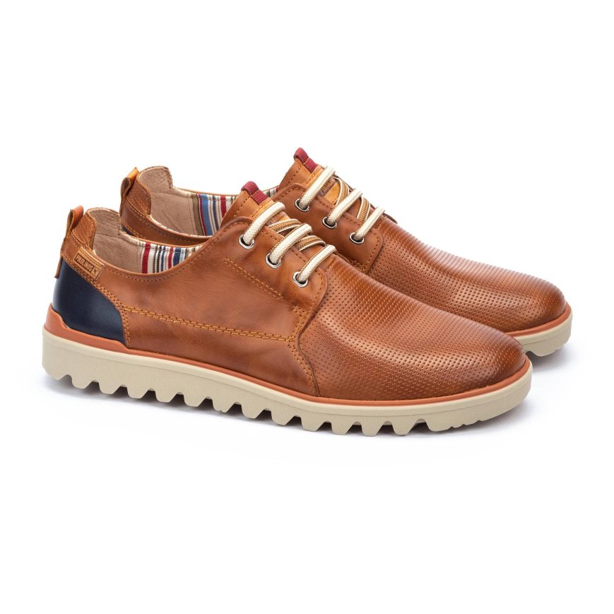 Brown Pikolinos TABERNAS Men's Lace Up Shoes | EVYJ49108