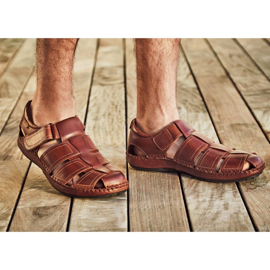 Brown Pikolinos TARIFA Men's Sandals | COYDT7436