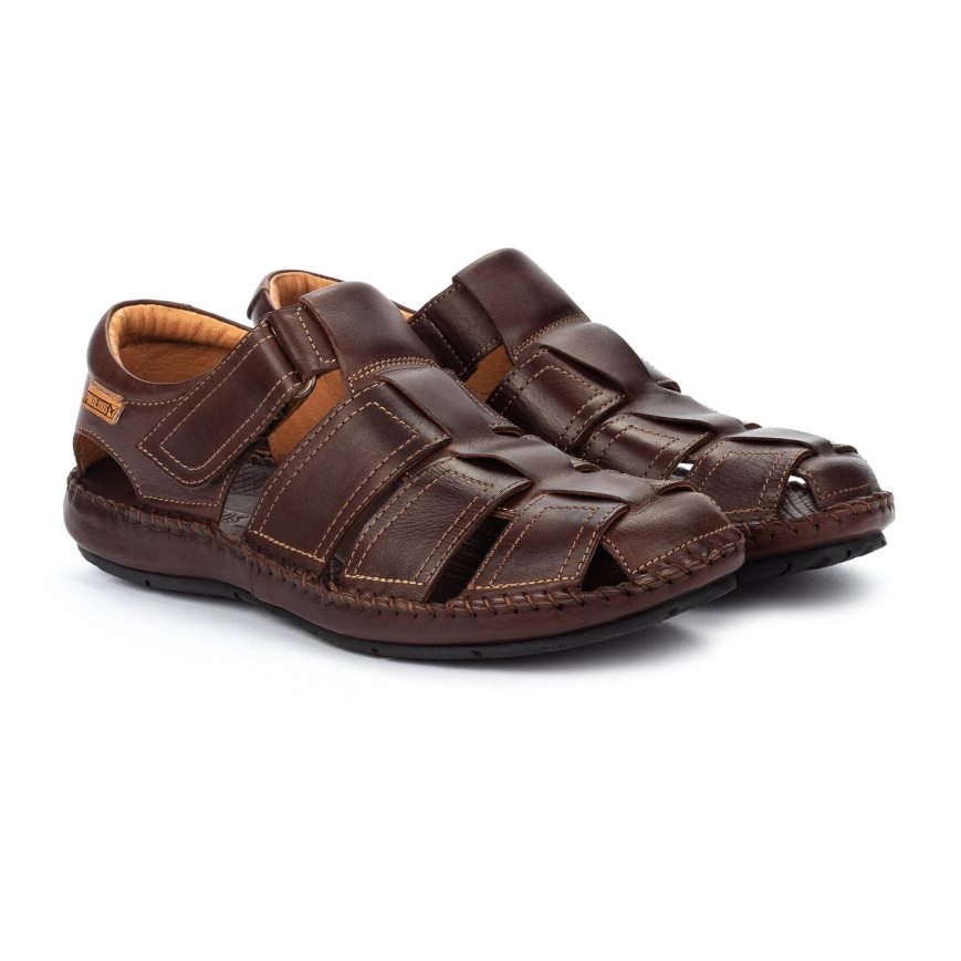 Brown Pikolinos TARIFA Men's Sandals | DUAG41608