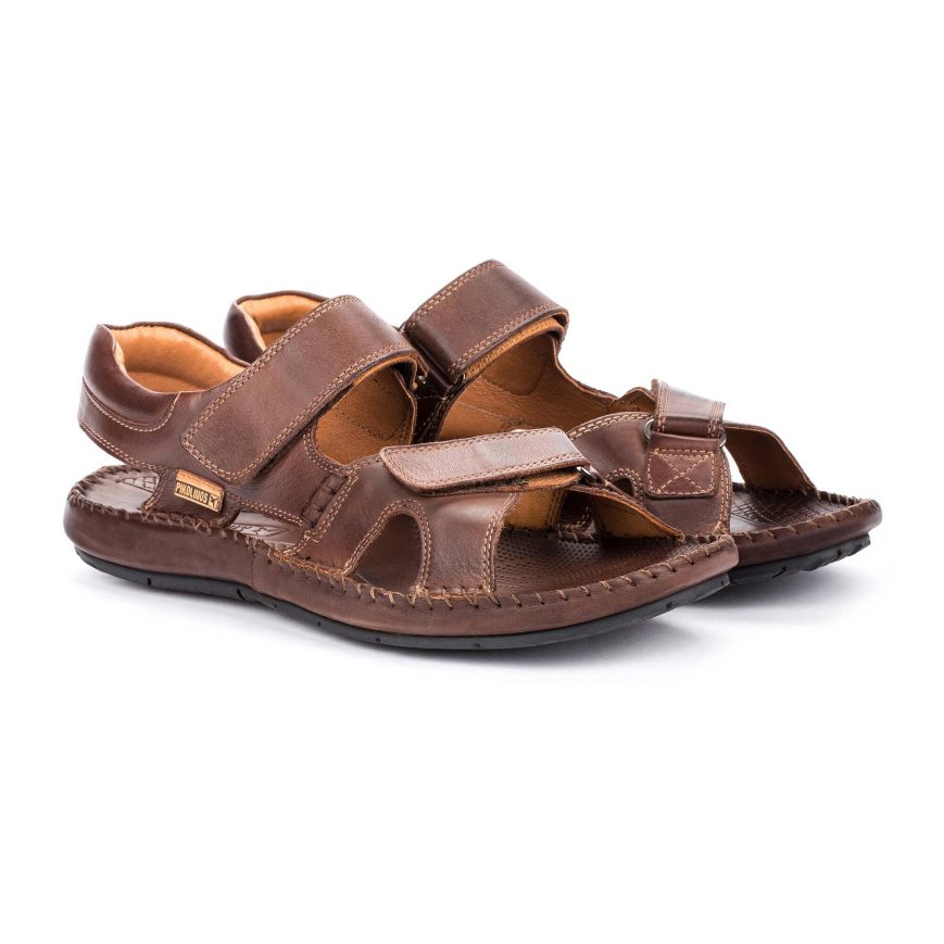 Brown Pikolinos TARIFA Men's Sandals | HAOX87409