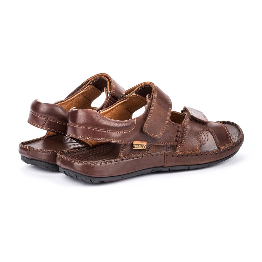 Brown Pikolinos TARIFA Men's Sandals | HAOX87409