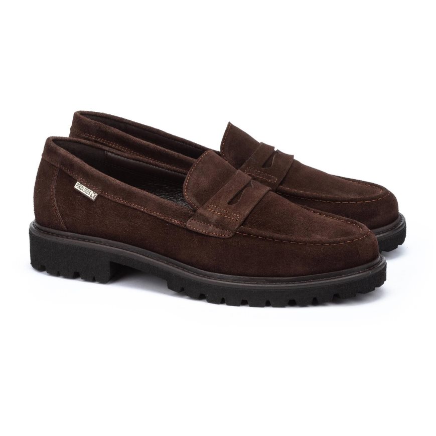 Brown Pikolinos TOLEDO Men's Moccasins | OMRZ26317