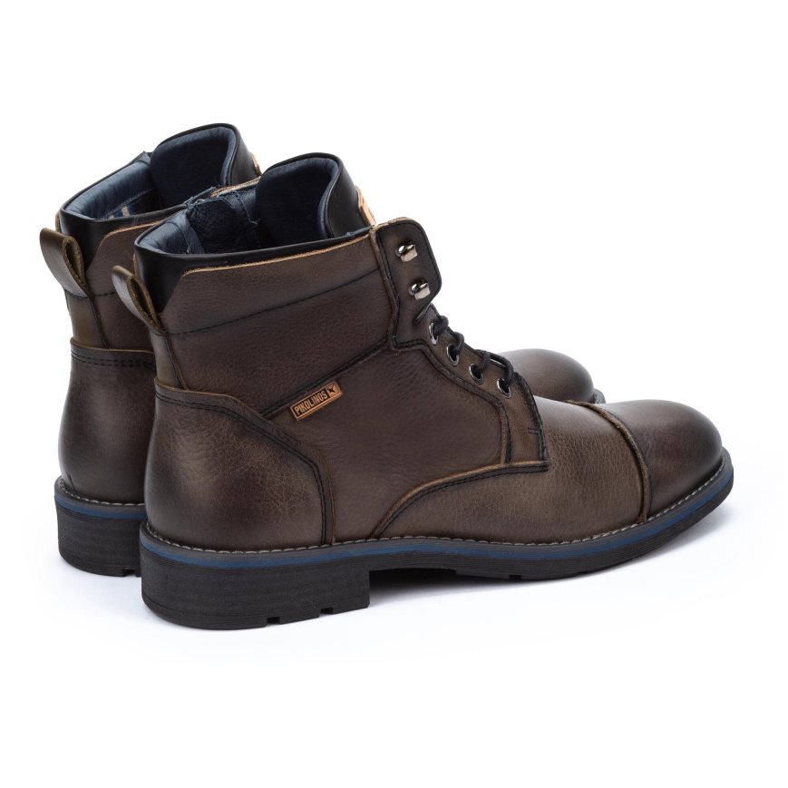 Brown Pikolinos YORK Men's Ankle Boots | 1FPO10392