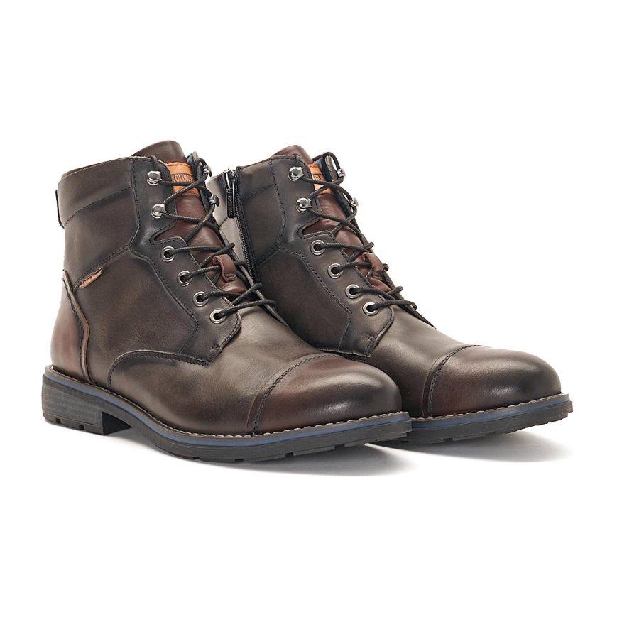 Brown Pikolinos YORK Men's Ankle Boots | 1HTR012T9