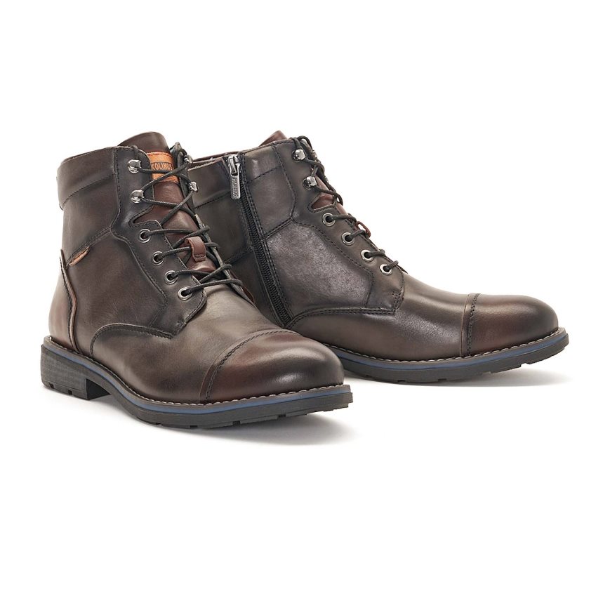 Brown Pikolinos YORK Men's Ankle Boots | 1HTR012T9