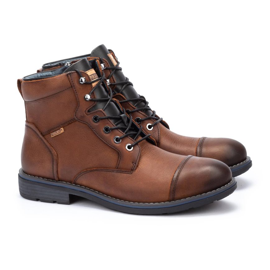 Brown Pikolinos YORK Men's Ankle Boots | BMUP28T01