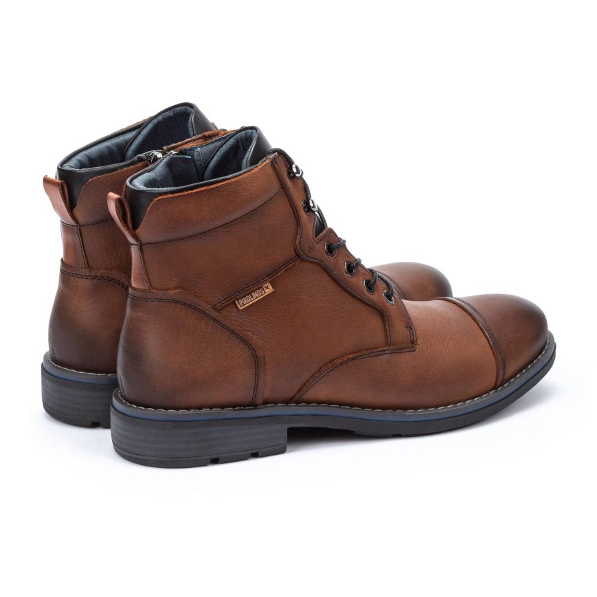 Brown Pikolinos YORK Men's Ankle Boots | BMUP28T01