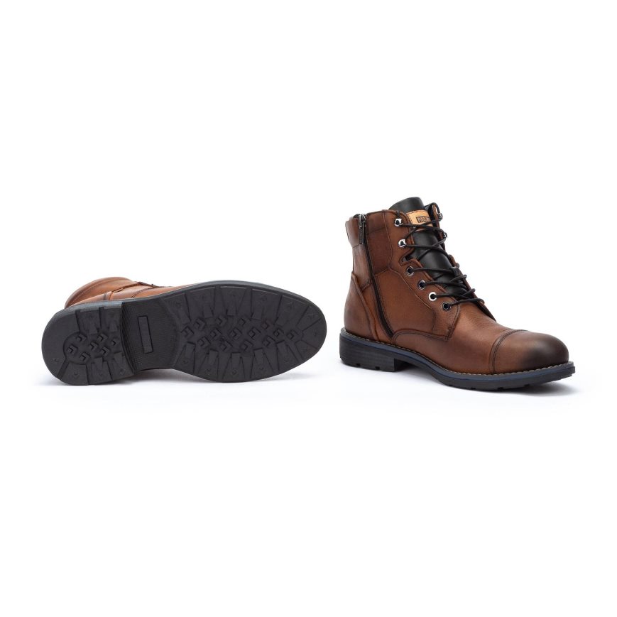 Brown Pikolinos YORK Men's Ankle Boots | BMUP28T01