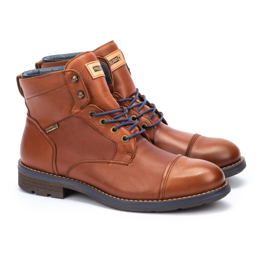 Brown Pikolinos YORK Men's Ankle Boots | GNWA67213